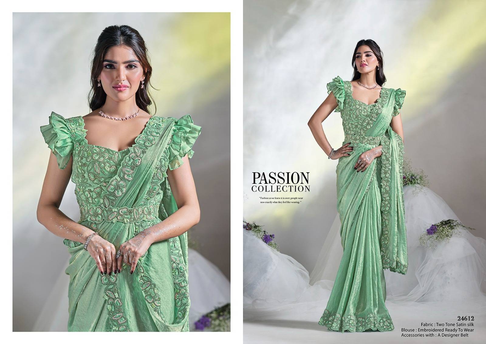 MOHMANTHAN 24600 AURA by Mahotsav 24606 to 24618 Series Indian Traditional Wear & Occasional Stitched Sarees At Wholesale Price
